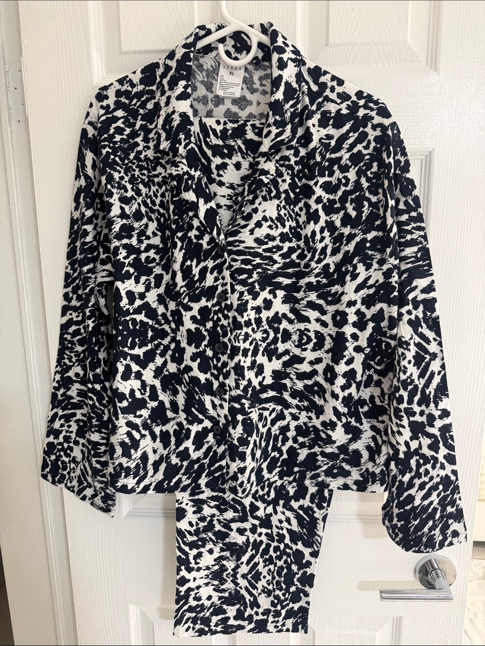 Serra Black and White Animal Print Two-Piece Set